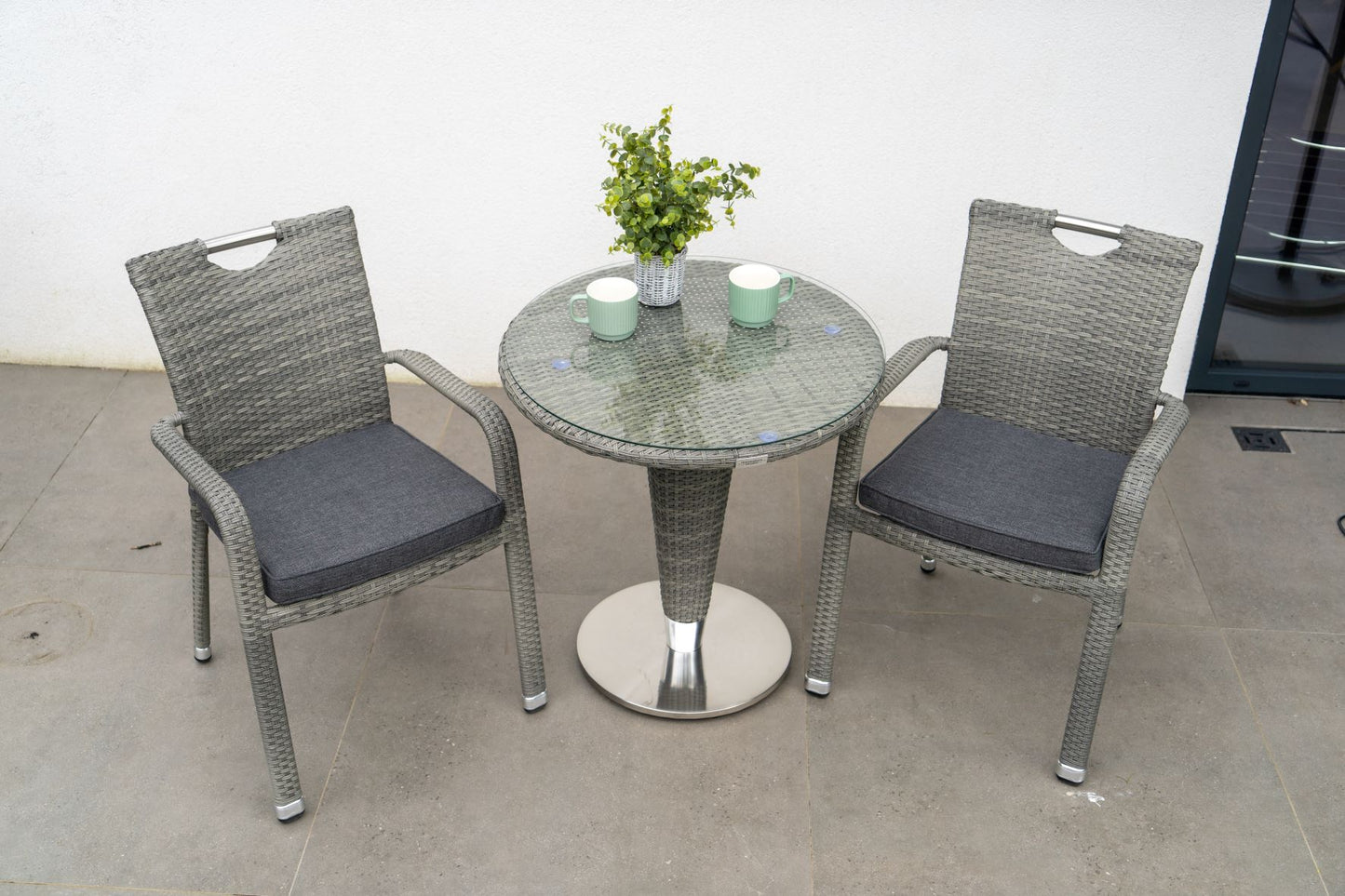 Stackable Bistro Set in Grey - By VILA